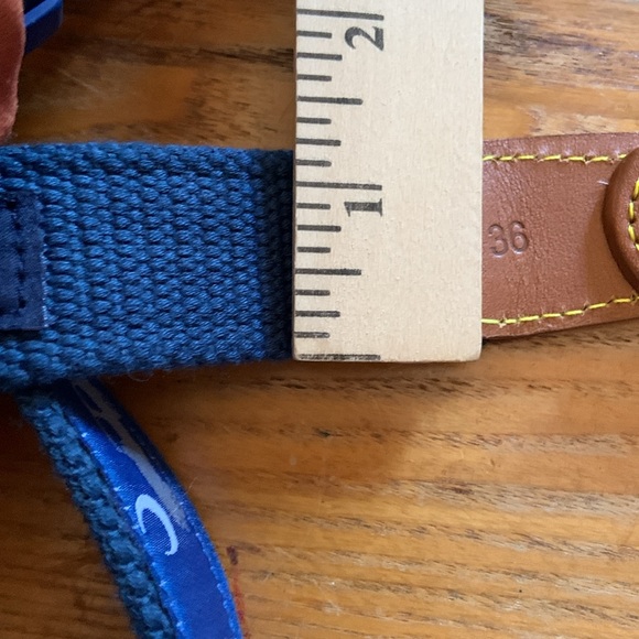 SIMPLY SOUTHERN collection belt JEEP SIZE 38 navy blue with tan leather unisex - Picture 8 of 8